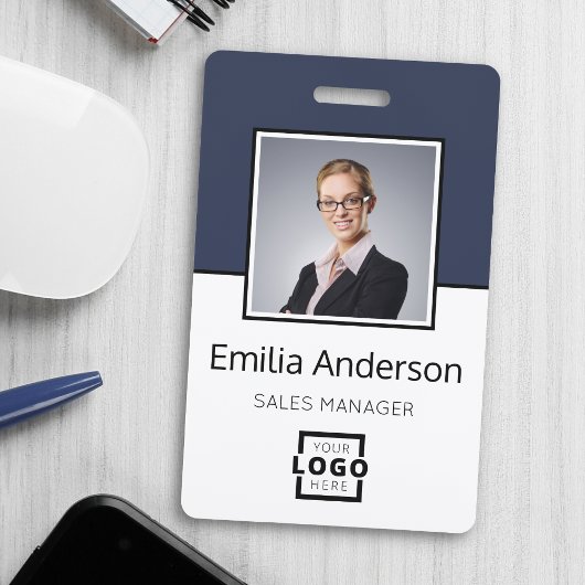 Aangepast bedrijfslogo Basis streepjescode Werknem Badge