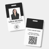 Aangepast bedrijfslogo Basis streepjescode Werknem Badge (Voor- en achterkant)
