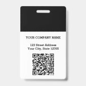 Aangepast bedrijfslogo Basis streepjescode Werknem Badge (Achterkant)