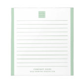 Aangepast bedrijfslogo bedrijfsnaam groene rand notitieblok (Voorkant)