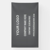 Aangepast bedrijfslogo | bedrijfsnaam & slogan aan spandoek (Verticaal)