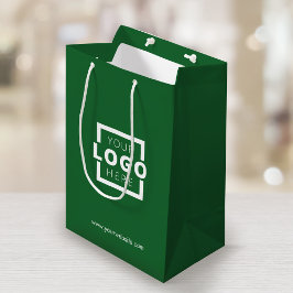 Aangepast bedrijfslogo Business Promotioneel Groen Medium Cadeauzakje