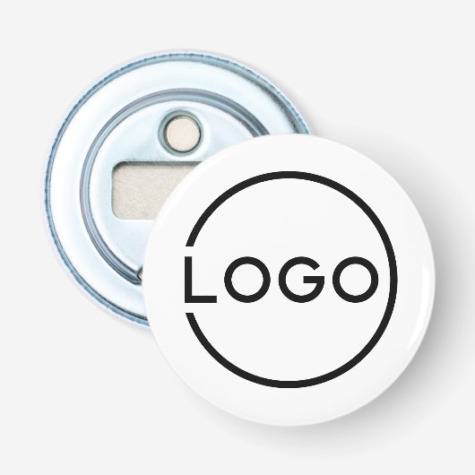 Aangepast bedrijfslogo button flesopener (Voorkant)