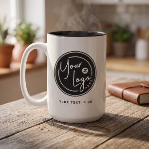 Aangepast bedrijfslogo-cadeau tweekleurige koffiemok