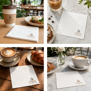 Aangepast bedrijfslogo cafe restaurant branding servet