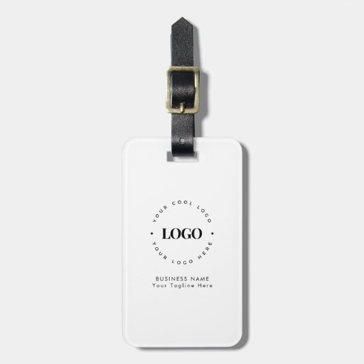 Aangepast bedrijfslogo classic minimalist bagagelabel (Voorkant verticaal)