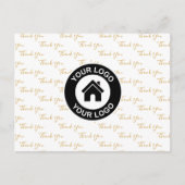 Aangepast bedrijfslogo en bedankbericht briefkaart (Voorkant)