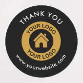 Aangepast bedrijfslogo en bedanktekst labels (Design 1)