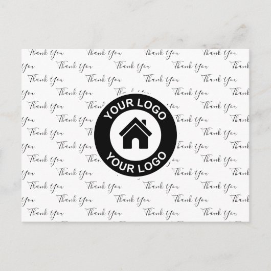 Aangepast bedrijfslogo en bericht Bedankt Briefkaart (Voorkant)