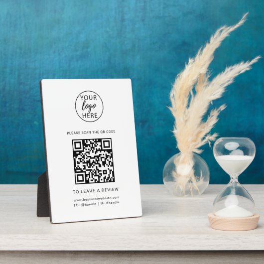 Aangepast bedrijfslogo en QR-code Fotoplaat (Zijkant)