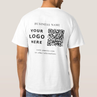 Aangepast bedrijfslogo en QR-code T-shirt