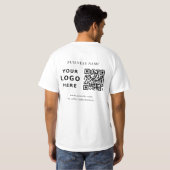Aangepast bedrijfslogo en QR-code T-shirt (Achterkant volledig)