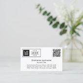Aangepast bedrijfslogo en QR-code Visitekaartje (Staand voorkant)