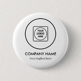 Aangepast bedrijfslogo en slagzin merkdesign ronde button 5,7 cm