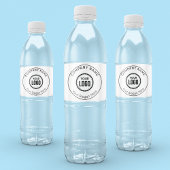 Aangepast bedrijfslogo en slogan met promotie waterfles etiket