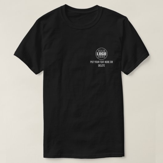 Aangepast bedrijfslogo en slogan t-shirt (Design voorkant)