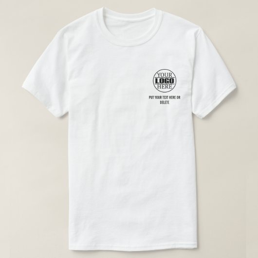 Aangepast bedrijfslogo en slogan t-shirt (Design voorkant)