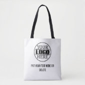 Aangepast bedrijfslogo en slogan tote bag (Voorkant)