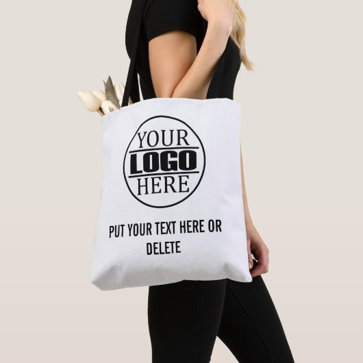 Aangepast bedrijfslogo en slogan tote bag (Dichtbij)