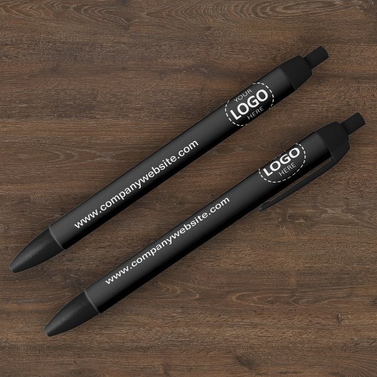 Aangepast bedrijfslogo en tekst blauwe inkt pen