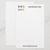 Aangepast bedrijfslogo en tekst briefpapier (Voorkant / Achterkant)