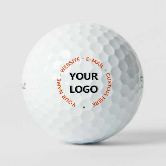 Aangepast bedrijfslogo en tekst golfballen voorbee (Voorkant)