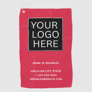 Aangepast bedrijfslogo en tekst golfhanddoek