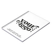 Aangepast bedrijfslogo en tekst  notitieboek (Linkerzijde)