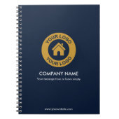 Aangepast bedrijfslogo en tekst promotioneel notitieboek (Voorkant)
