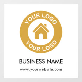 Aangepast bedrijfslogo en tekst raamsticker