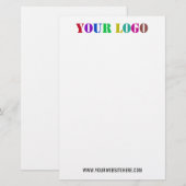 Aangepast bedrijfslogo en tekst Zakelijk briefpapi Briefpapier (Voorkant / Achterkant)