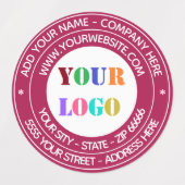 Aangepast bedrijfslogo en tekstlabels voorbeeld labels (Design 2)