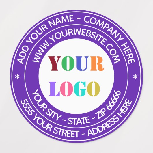 Aangepast bedrijfslogo en tekstlabels voorbeeld labels (Design 1)