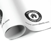 Aangepast bedrijfslogo en website cadeaupapier (Rol Hoek)