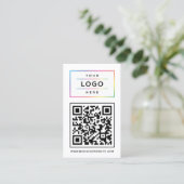Aangepast bedrijfslogo en website QR-code Visitekaartje (Staand voorkant)