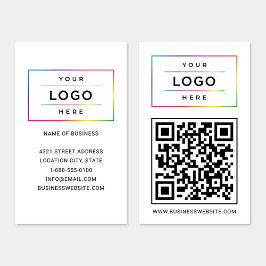 Aangepast bedrijfslogo en website QR-code Visitekaartje