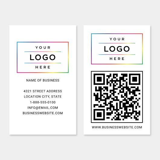 Aangepast bedrijfslogo en website QR-code Visitekaartje