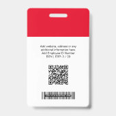 Aangepast bedrijfslogo, foto, Bar QR-code Badge (Achterkant)