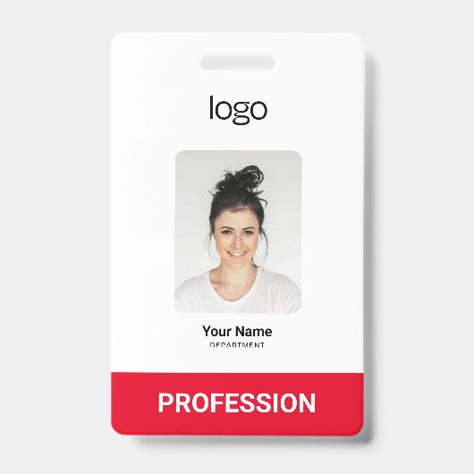 Aangepast bedrijfslogo, foto, Bar QR-code Badge (Voorzijde)