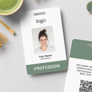 Aangepast bedrijfslogo, foto, Bar Qr-code Badge