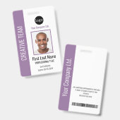 Aangepast bedrijfslogo, foto, streepjescode badge (Voor- en achterkant)