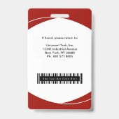 Aangepast bedrijfslogo fotobarcode beveiligings-ID Badge (Achterkant)