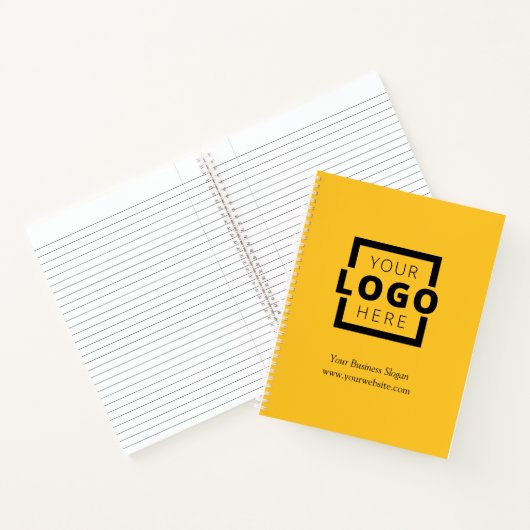 Aangepast bedrijfslogo Geel promotiemateriaal voor Notitieboek (Binnen)