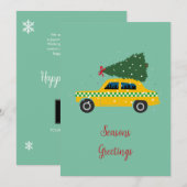 Aangepast bedrijfslogo Geel Taxi Taxi-bedrijf Feestdagenkaart (Voorkant / Achterkant)