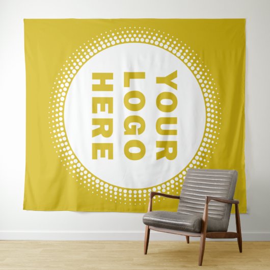 Aangepast bedrijfslogo goud wandkleed (In Situ (horizontaal))