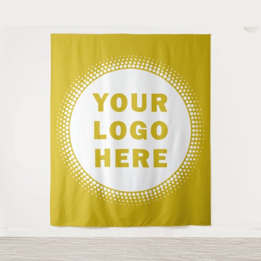 Aangepast bedrijfslogo goud wandkleed (Voorkant)