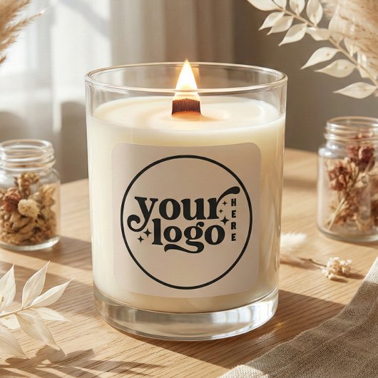 Aangepast bedrijfslogo hier vierkante sticker