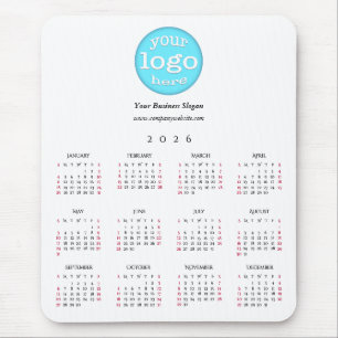 Aangepast bedrijfslogo kantoor 2026 kalender muismat
