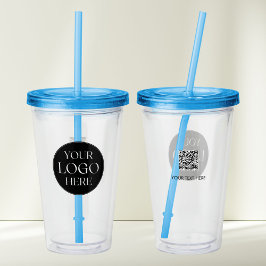 Aangepast bedrijfslogo Merk QR Code Acryl Drinkbeker