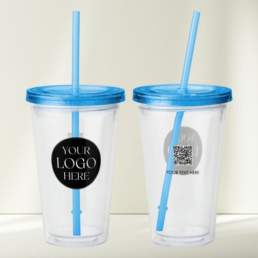 Aangepast bedrijfslogo Merk QR Code Acryl Drinkbeker